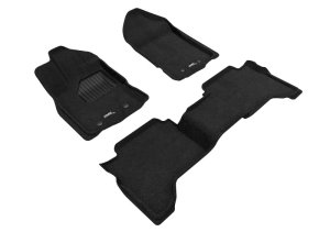 Ford Ranger Floor Mats - Front and Rear - 3D MAXpider - Elegant Series - Black - `19-`23